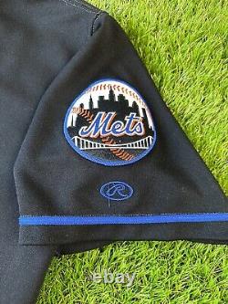 New York Mets Game Worn Used Black Road Alternate MLB Baseball Jersey 2002 9-11