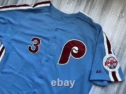 Philadelphia Phillies Todd Pratt Authentic Pro Cut Powdered Blue Jersey Size 50
