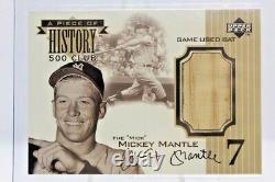 RARE 1999 UD A Piece of History 500 Club MICKEY MANTLE Game Used Bat /350