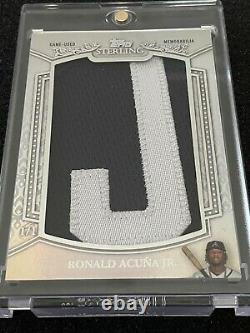 RONALD ACUNA JR. 2021 Topps Sterling Letter Patch J Game-Used 1/1 Braves