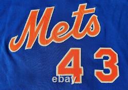 Rare 1983 Blue Alternate Terry Leach New York Mets Game Used Worn Signed Jersey
