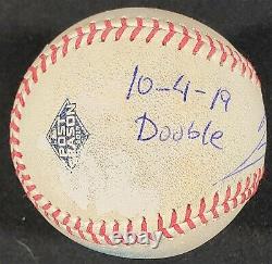 Ronald Acuna Autographed 2019 Postseason Double Game Used Baseball with MLB Holo