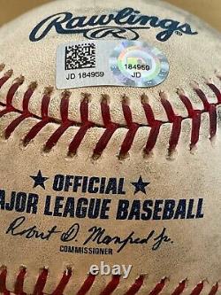 Ronald Acuna Career Hit #107 Single Game-used Giants Logo Baseball Rookie 2018