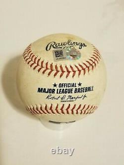 Rosell Herrera Singles Off Max Scherzer Game Used Baseball MLB Authenticated