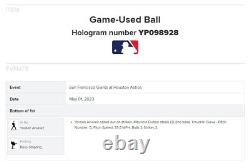 Ross Stripling Giants Game Used STRIKEOUT Baseball 5/1/2023 v Astros Logo K #637