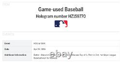 SEAN MANAEA PITCHED GAME-USED BASEBALL from MLB DEBUT 4/29/2016 ATHLETICS A's