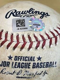 SEAN MANAEA RARE 3-OUT GAME-USED BASEBALL with 84th & 85th MLB STRIKEOUTS 2016 A's