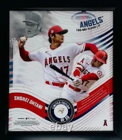 SHOHEI OHTANI Angels Framed 15 x 17 Game Used Baseball Collage LE 50