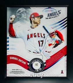 SHOHEI OHTANI L. A. Angels Framed 15 x 17 Game Used Baseball Collage LE 17/50