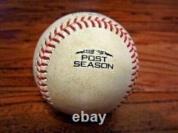 Sandy Leon Red Sox 2018 ALCS Game 4 Game Used Baseball vs Astros 10/17/18 Hit FO