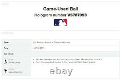 Shohei Ohtani 2021 Mvp Foul Mlb Authenticated Game Used Baseball Angels 7/20/21