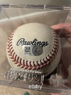 Spencer Torkelson game used baseball Double Career Hit #19, Career Double #3