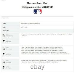 Steve Pearce Red Sox 2018 ALCS Game 4 Game Used WALK Baseball vs Astros 10/17/18
