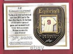 TED WILLIAMS GAME USED JERSEY CARD #d1/1 1 OF 1 BOSTON RED SOX 2018 LEAF IN THE