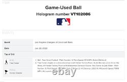 TREA TURNER HUNTER GREENE Game Used Baseball Single Dodgers vs. Reds June 2022