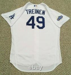 TREINEN sz 50 2020 Los Angeles Dodgers home game jersey used ALL STAR PATCH MLB