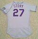 Trevor Story Size 42 #27 2020 Colorado Rockies Game Used Jersey Road Gray Mlb