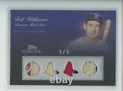Ted Williams Game-used Jersey Logo Patch 1/1 2008 Topps Sterling Moments Quad Sp