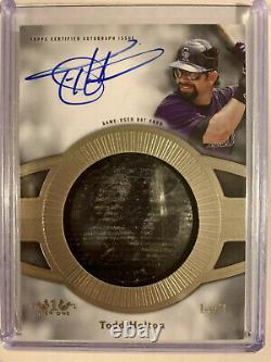 Todd Helton Topps Tier One 1-Of-1 Auto & Game Used Bat Knob