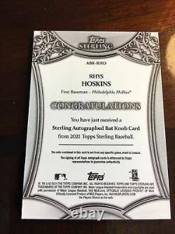 Topps Sterling 2021 Rhys Hoskins Game Used Bat Knob Auto 1/1 Phillies