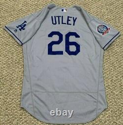 UTLEY size 46 #26 2018 LOS ANGELES DODGERS game used jersey 60 YEAR MLB HOLO
