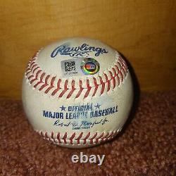 VAUGHN GRISSOM (1B? Hit #56), OZZIE ALBIES & ED ROSARIO MLB Game Used Ball 5/1/23