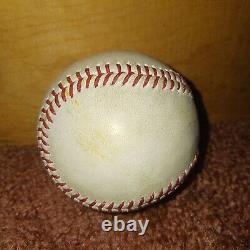 VAUGHN GRISSOM (1B? Hit #56), OZZIE ALBIES & ED ROSARIO MLB Game Used Ball 5/1/23