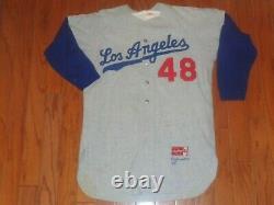 Vintage 1963 Game Used Los Angeles Dodgers Flannel Baseball Jersey Pants Angels