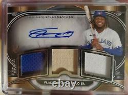 Vladimir Guerrero Jr. 2021 Museum Collection Game Used Triple Relic Auto #d /124