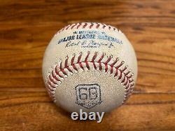 Wander Franco Rays Game Used Baseball 10/1/2022 vs Astros 60 Logo Hit Pop Out