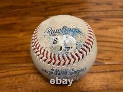 Wander Franco Rays Game Used Baseball 10/1/2022 vs Astros 60 Logo Hit Pop Out