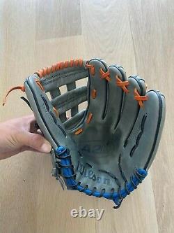 Wilson 2017 A2K David Wright Game Model Baseball Glove, Grey/Royal/Orange, 12