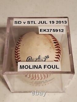 Yadier Molina Game Used Foul Baseball St Louis Cardinals Yadi Mlb Rare