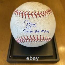 Yadier Molina Signed Autographed Game Used Baseball Career Hit #992 MLB COA