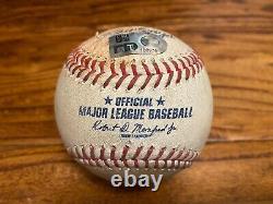 Yandy Diaz Rays Game Used SINGLE Baseball 9/30/2022 Hit #448 vs Astros 60 Logo