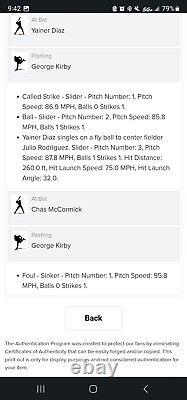 Yanier Diaz Astros Game Used Baseball 7/6/2023 Mariners Single Career Hit #46
