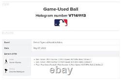 Yordan Alvarez Astros Game Used Baseball 5/7/2022 vs Tigers Cabrera 600th DOUBLE