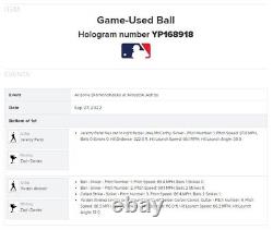 Yordan Alvarez Astros Game Used SINGLE Baseball 9/27/2022 60 Year Logo Hit #385
