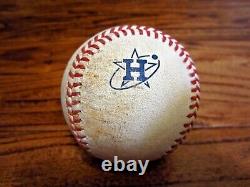 Yordan Alvarez Astros Game Used WALK Baseball 8/1/2022 Space City Logo v Red Sox