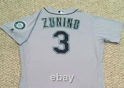 ZUNINO size 48 #3 2018 Seattle Mariners game used jersey road gray MLB HOLOGRAM
