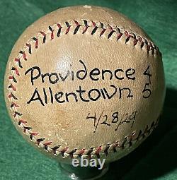 1929 Allentown Vs Providence Eastern League Jeu Utilisé Baseball National Heydler