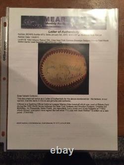1952 Game Used World Series Baseball Ny Yankees Vs. Dodgers Avec Gm 3 Ticket Mears