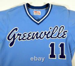 1985-87 Greenville Braves Jon Hatcher #11 Jeu Blue Jersey D'occasion Dp06081