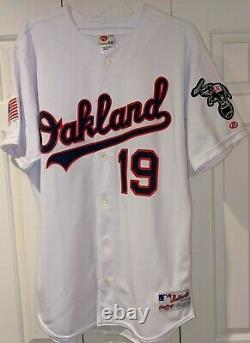 2001 Mark Guthrie Oakland A’s Game Used July 4th Red, White, And Blue Jersey