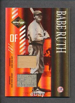 2003 Leaf Limited Tnt #152 Babe Ruth Jeu Utilisé Bat Game Worn Jersey Card #2/5
