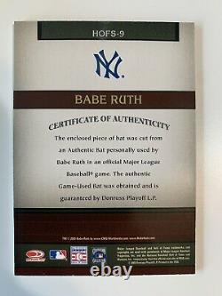 2005 Donruss Greats Hall Of Fame Babe Ruth Jeu Utilisé Carte Chauve-souris Hofs-9