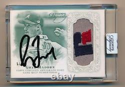 2015 Topps Dynasty Greg Maddux On Card Auto Game Used Logo Patch #5/5