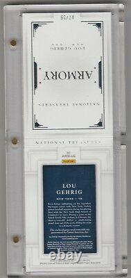 2016 National Treasures Lou Gehrig 6x Jeu D'occasion Livret De Relique Armoire # 7/25