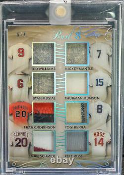 2017 Leaf Pearl 8 Jeu Utilisé Patch Card Mickey Mantle Ted Williams Stan Musial /8