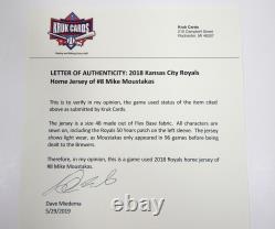 2018 Kansas City Royals Mike Moustakas #8 Jeu Utilisé Maillot Blanc 50 Miedema Loa
